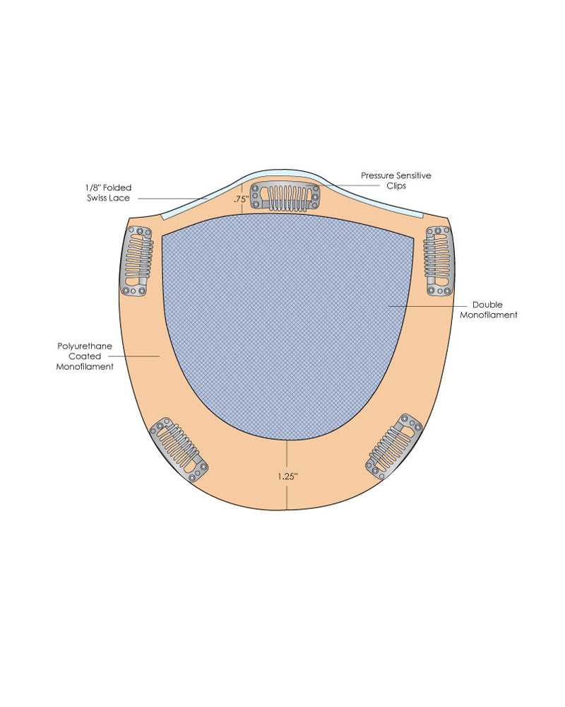 Top Form 12 inch | Monofilament Remy Human Hair Topper by Jon Renau