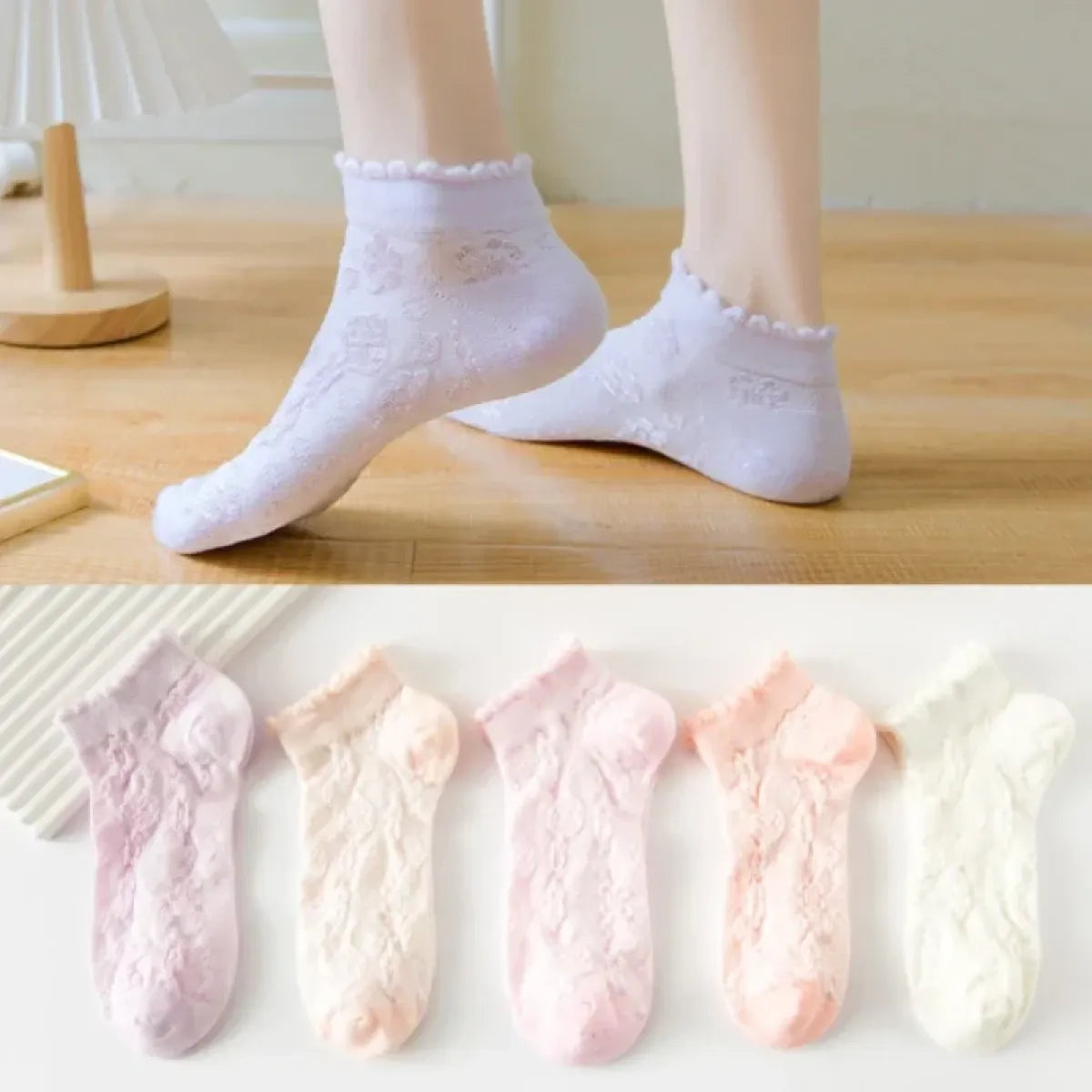 Ankle Boat Socks for Women - Breathable Spring Autumn Casual Socks
