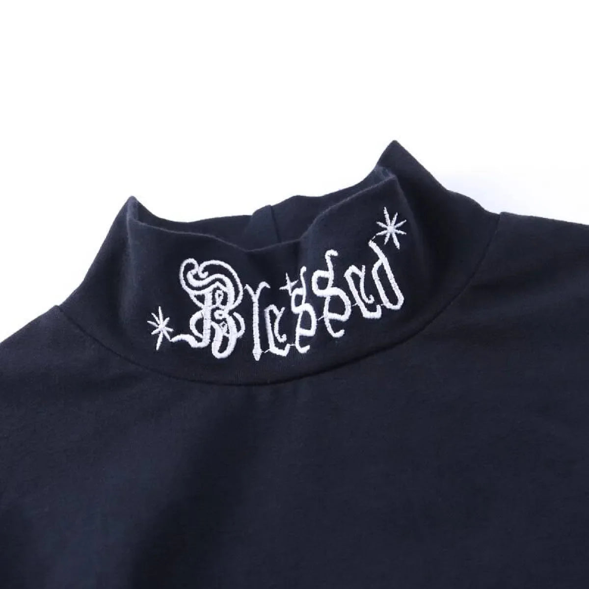 "Blessed" Goth Crop Top