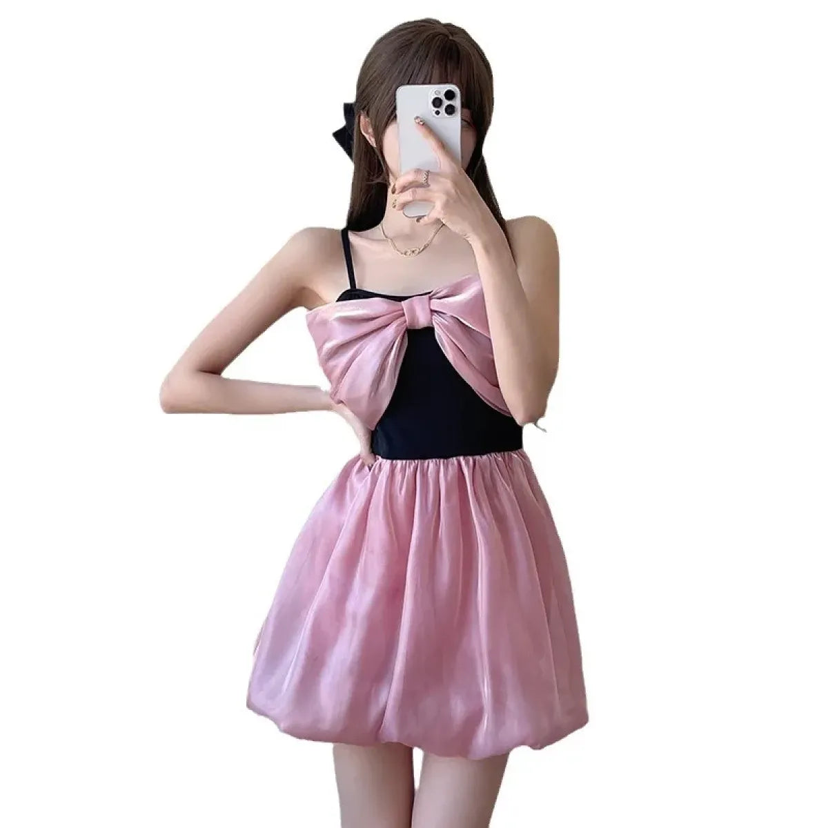 Bow Patchwork Korean Swimsuit – Sweet Padded One Piece