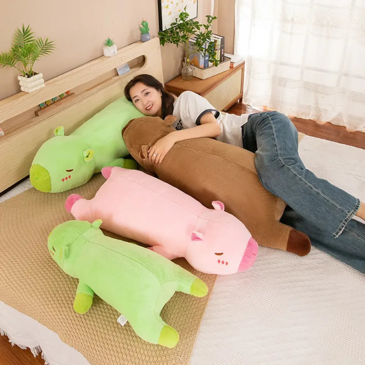 60cm Kawaii Capybara Plush Pillow – Soft Sleeping Toy for Birthday Gift
