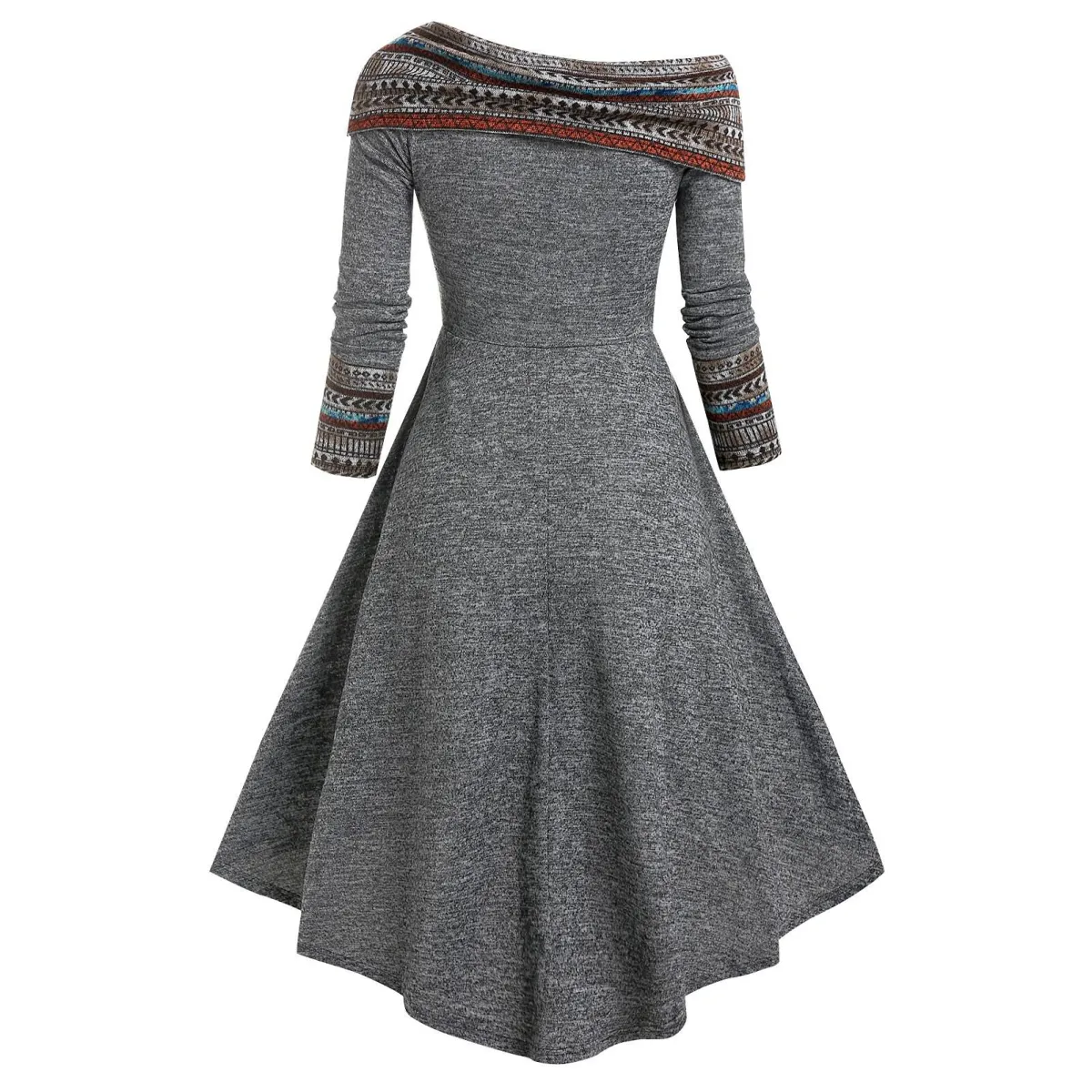 Cinched Striped Flare Dress