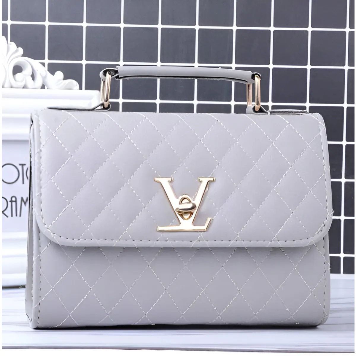 Compact Quilted Shoulder Bag