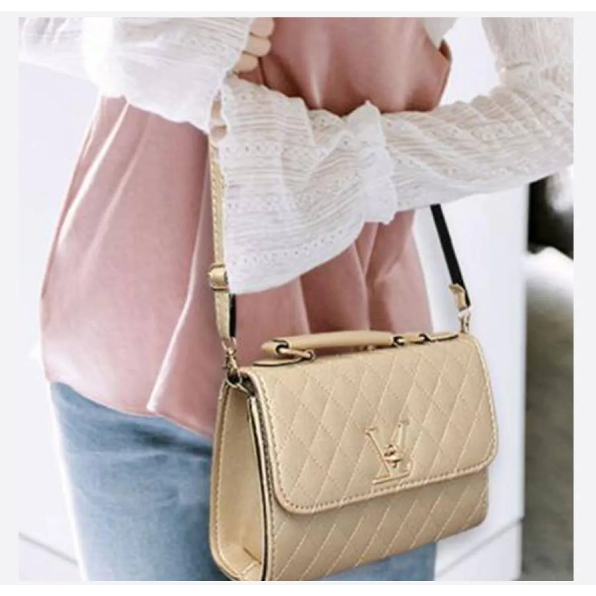 Compact Quilted Shoulder Bag