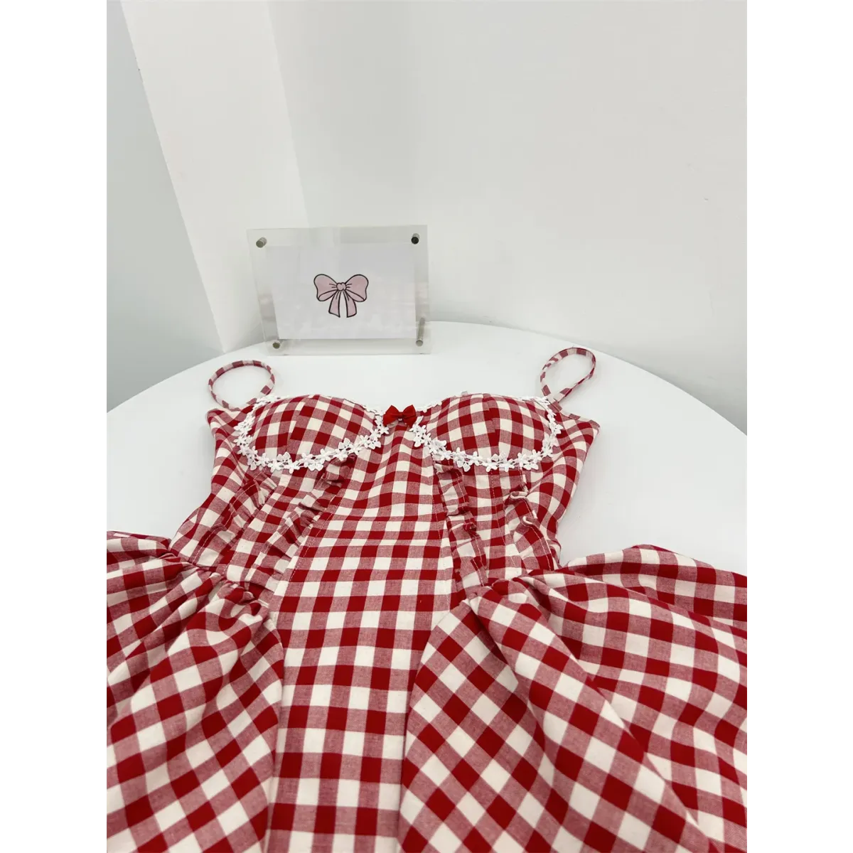 Coquette Plaid Mini Dress – Balletcore Gyaru Party Dress