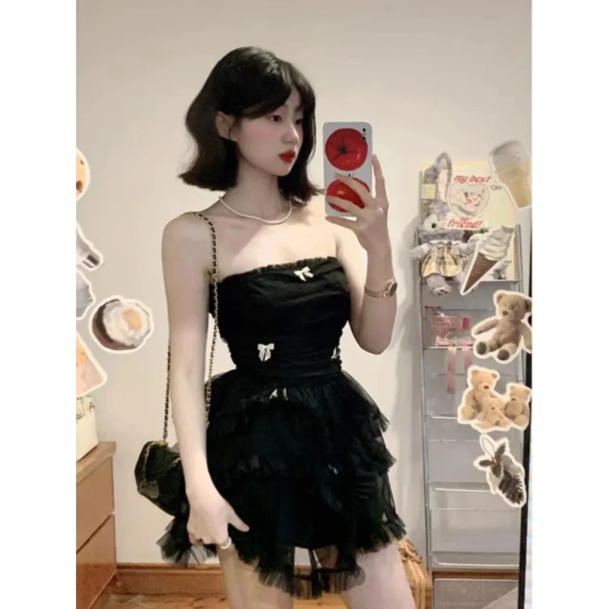 Corset Mini Dress – Y2K Lace Ruffle Bodycon Party Outfit