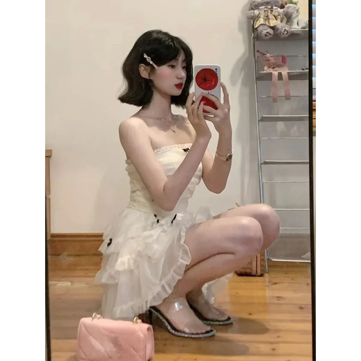 Corset Mini Dress – Y2K Lace Ruffle Bodycon Party Outfit