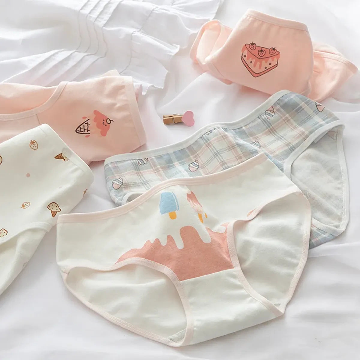 5-Pack Cotton Panties for Women - Plus Size Cute Soft Briefs Sexy Lingerie