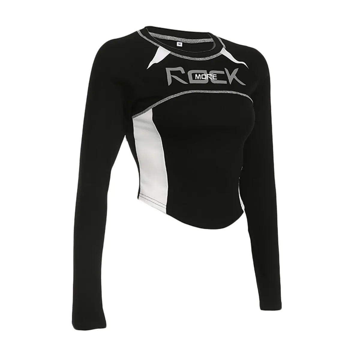 Crew Neck Letter Print Top - Long Sleeve Casual Streetwear T-Shirt