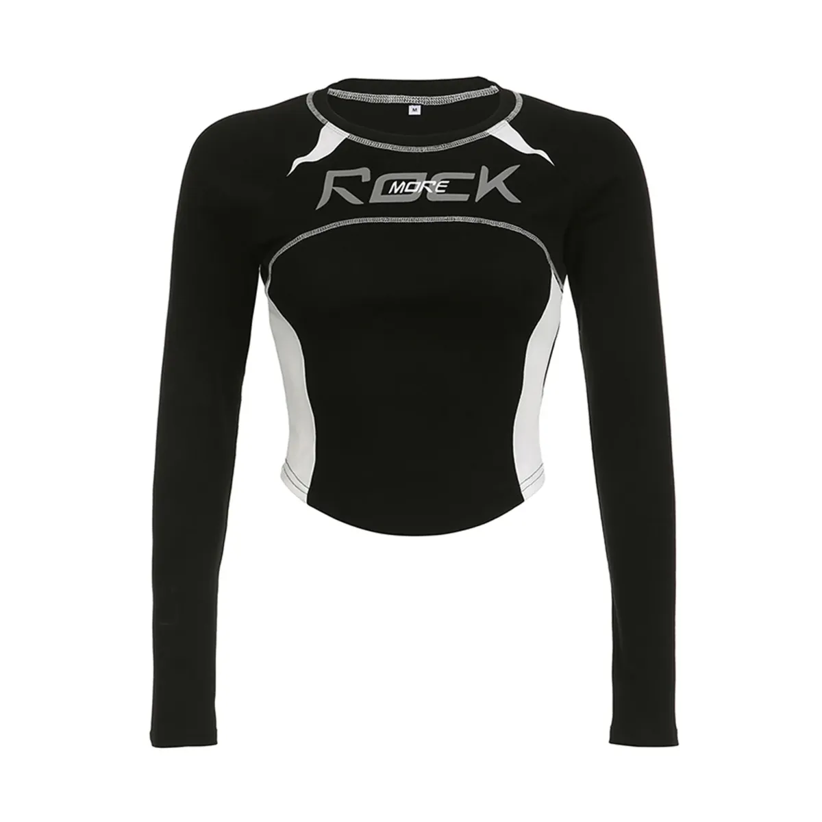 Crew Neck Letter Print Top - Long Sleeve Casual Streetwear T-Shirt