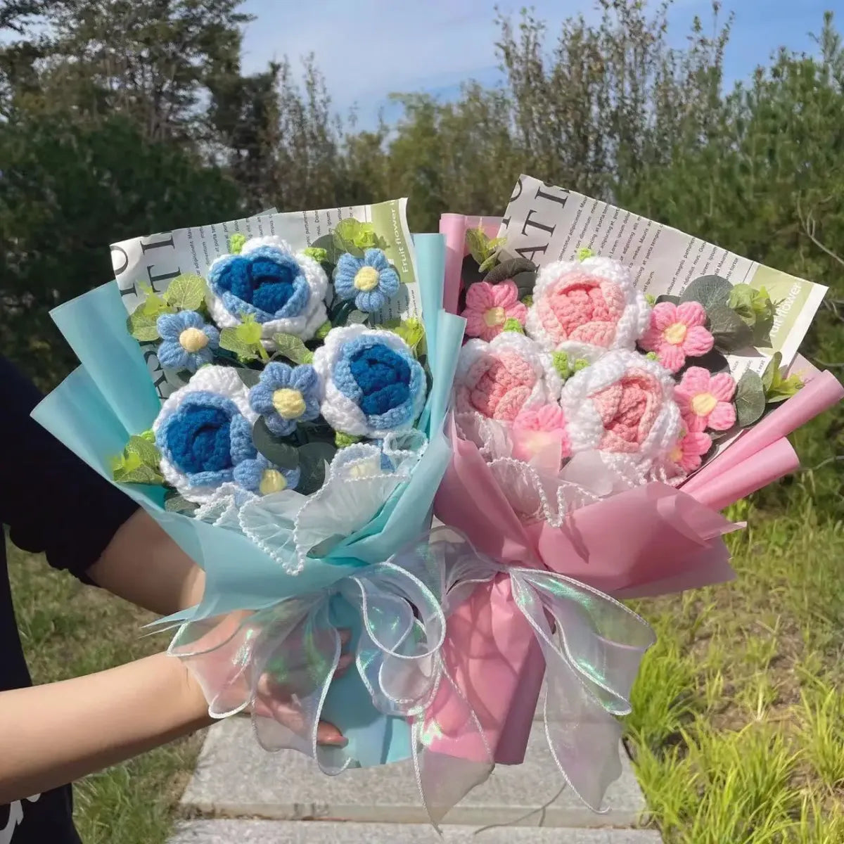 Crochet Sunflower Bouquet – Handmade Knit Gift for Birthday or Graduation