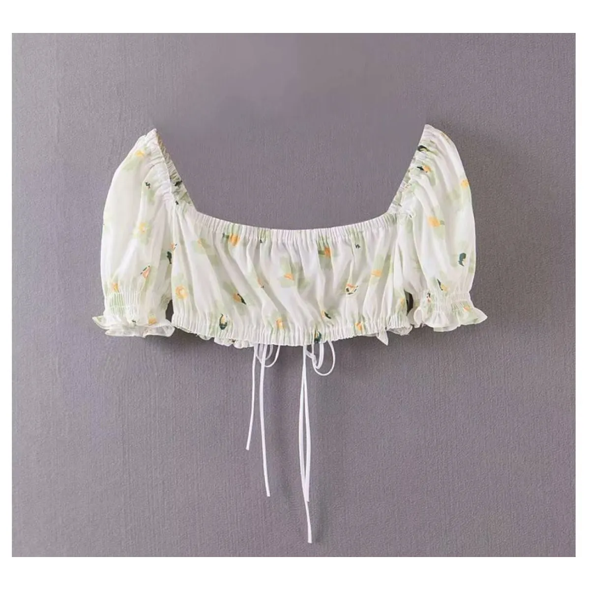 Women's Floral Printed Chiffon Crop Top