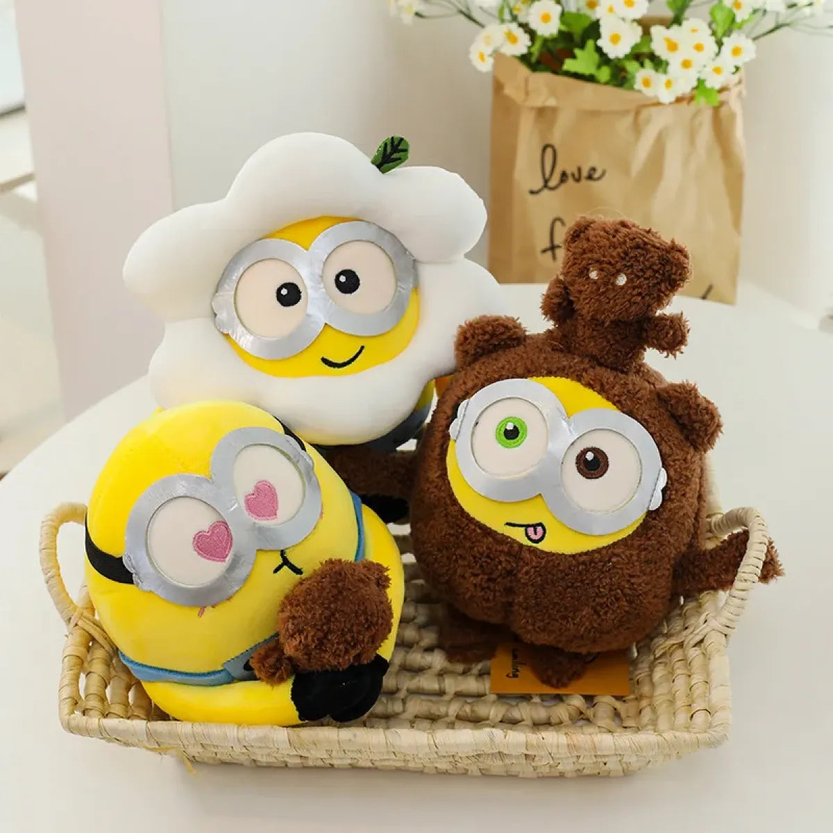 25cm Kawaii Minions Plush Toys – Soft Dolls for Birthday Gift