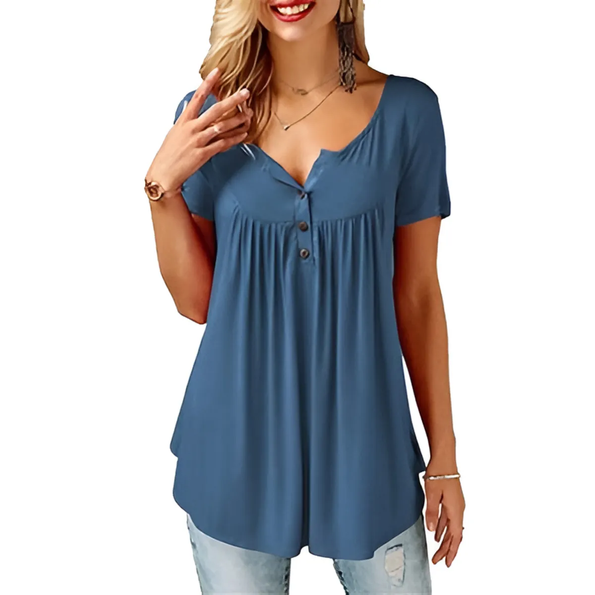 Women's Loose Summer V-Neck T-Shirt