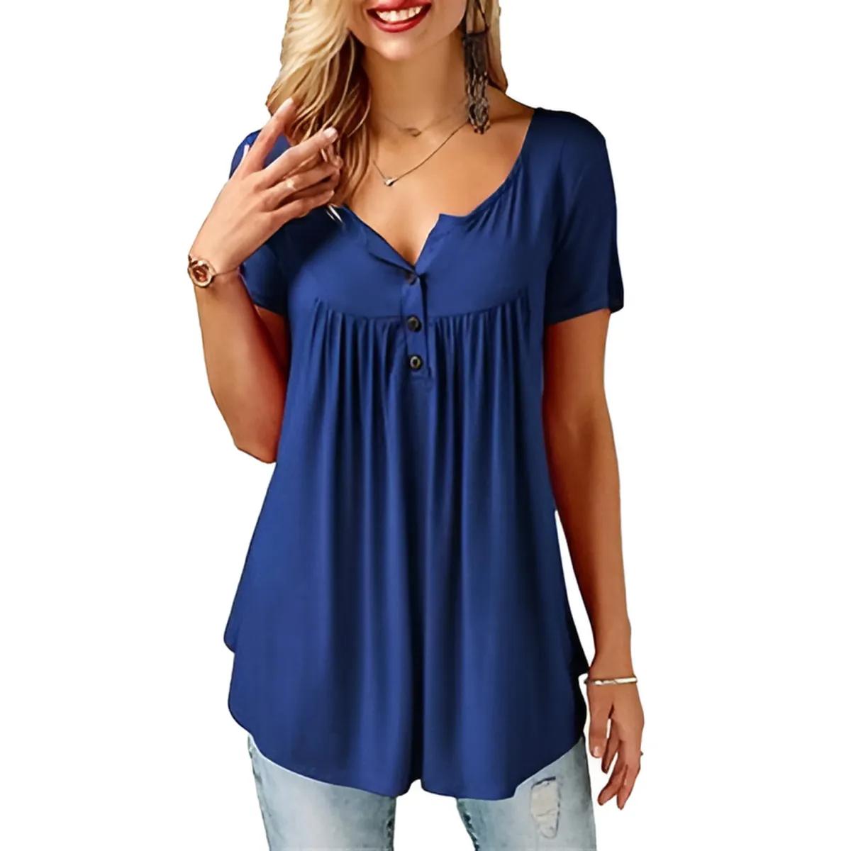 Women's Loose Summer V-Neck T-Shirt