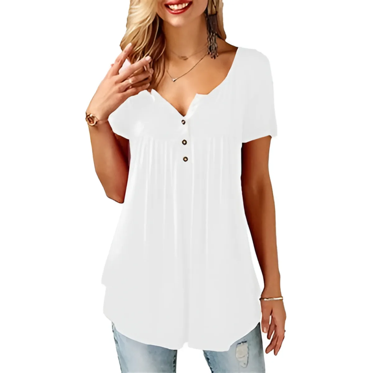 Women's Loose Summer V-Neck T-Shirt