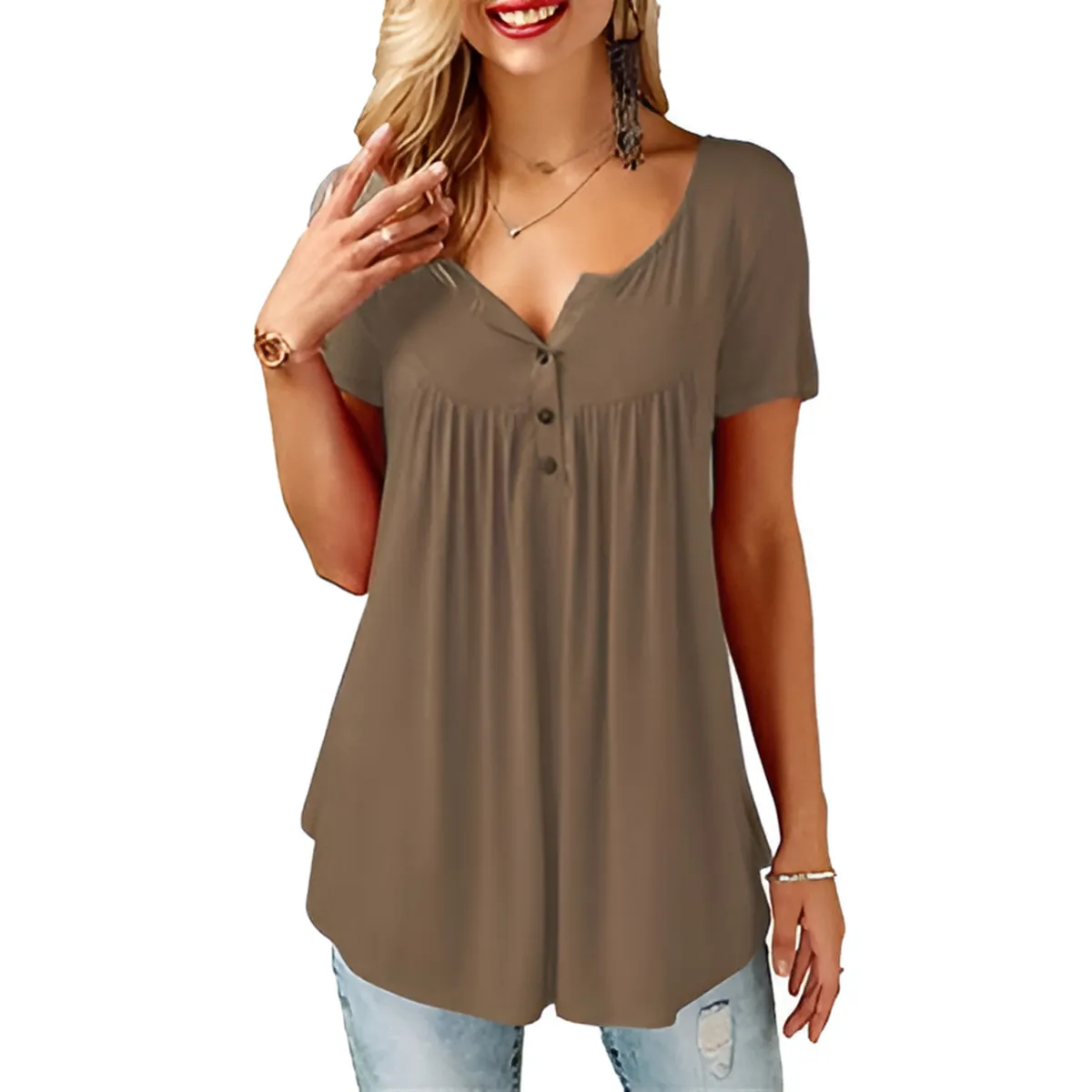 Women's Loose Summer V-Neck T-Shirt