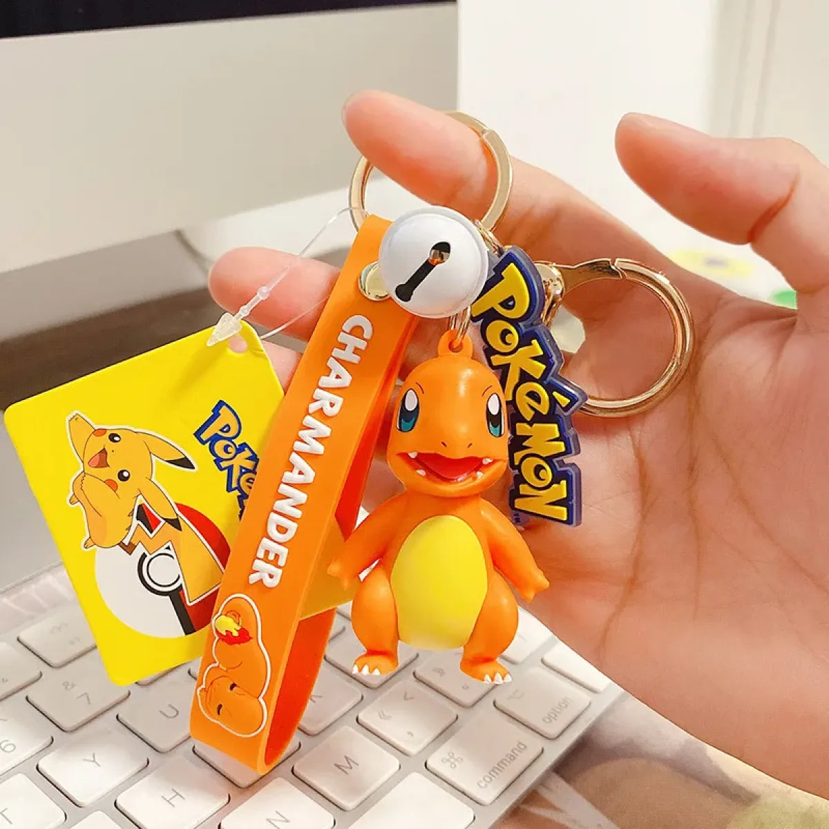 "Pokemon Action Figure Keychain - Pikachu, Charmander, Snorlax, Squirtle