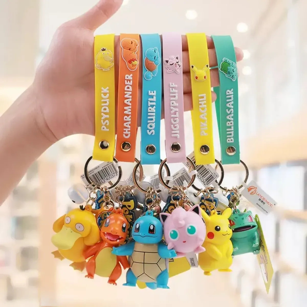 "Pokemon Action Figure Keychain - Pikachu, Charmander, Snorlax, Squirtle