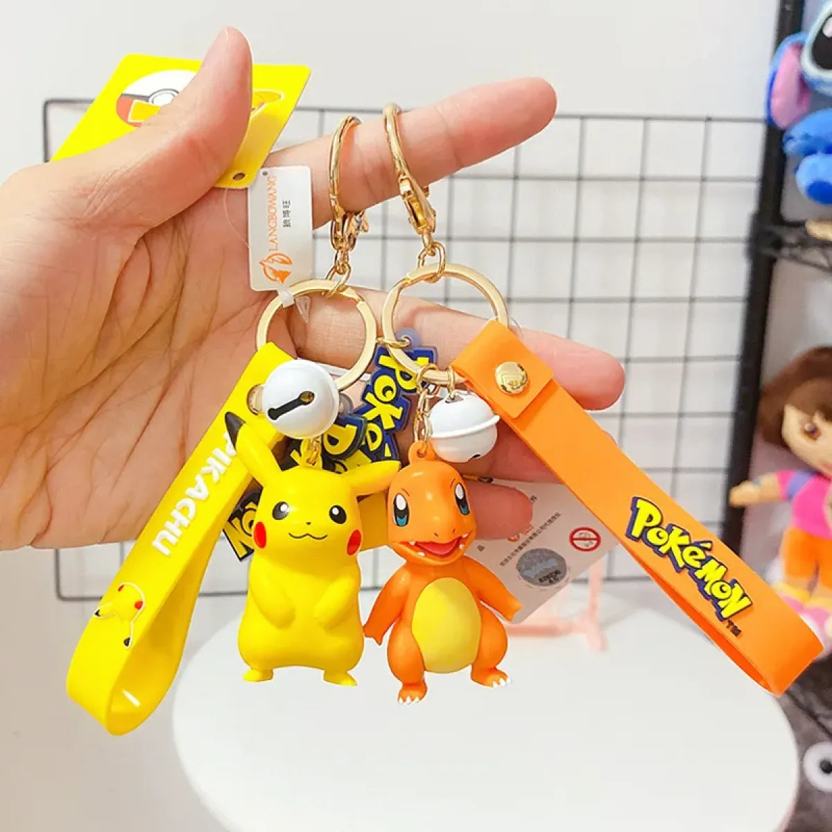 "Pokemon Action Figure Keychain - Pikachu, Charmander, Snorlax, Squirtle