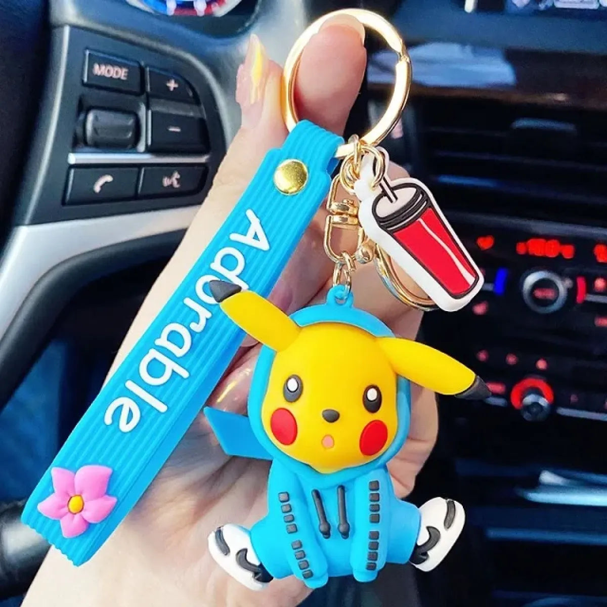 "Pokemon Action Figure Keychain - Pikachu, Charmander, Snorlax, Squirtle