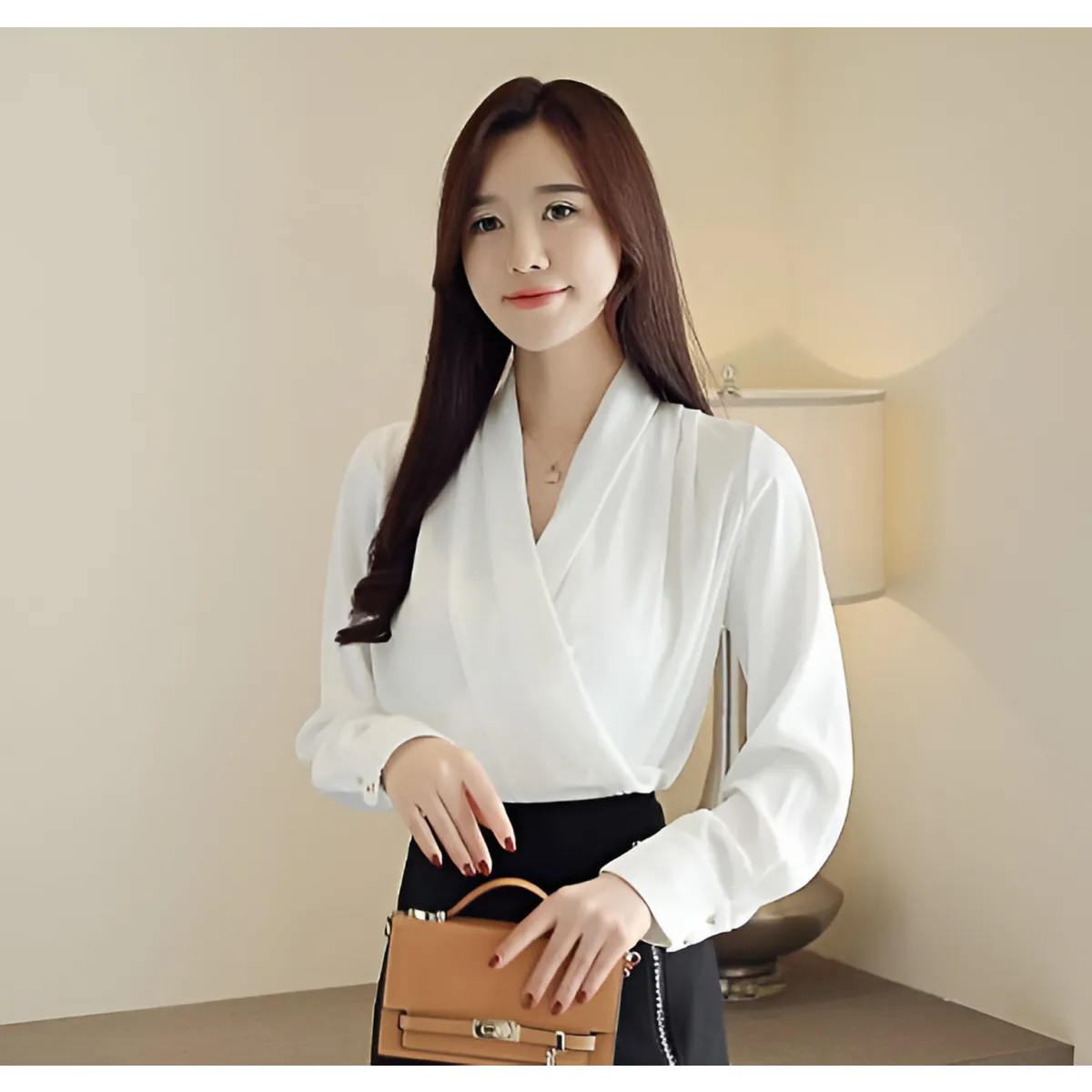 V-Neck Chiffon Blouse