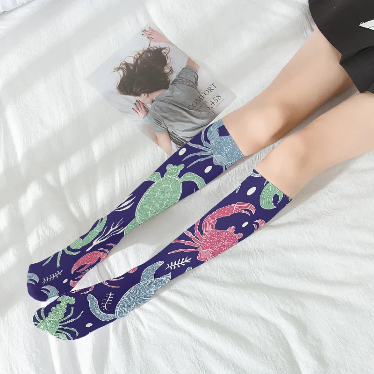 Velvet Long Socks for Women - Harajuku Summer Stockings