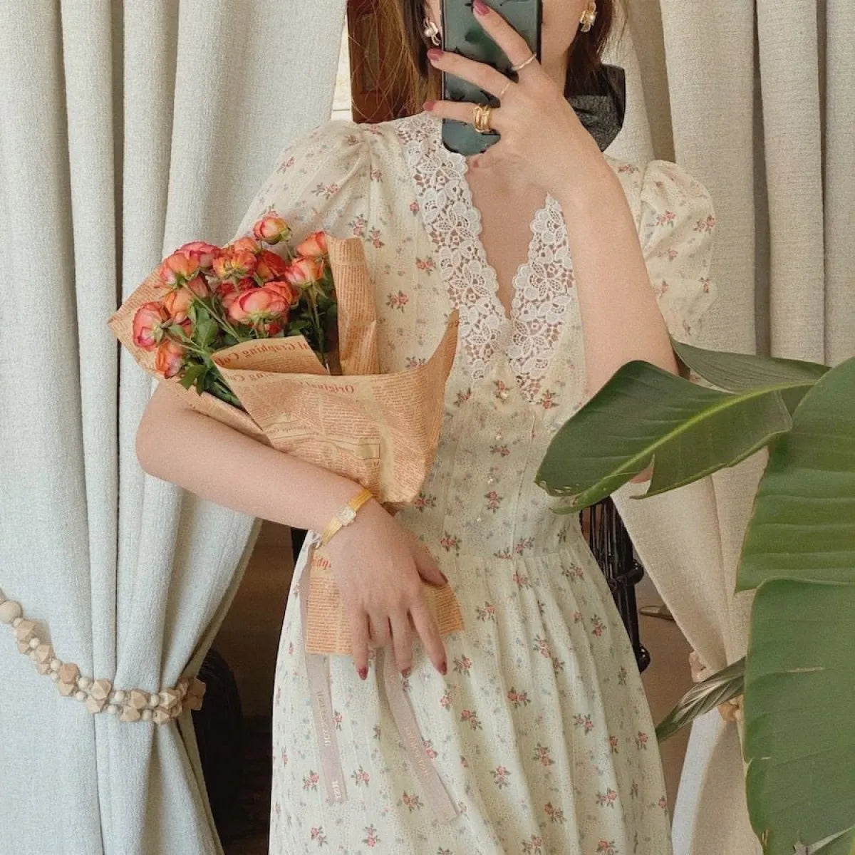 Vintage Floral Dress for Women