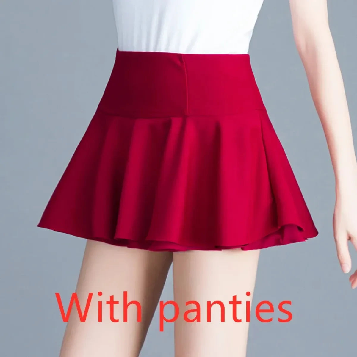 White Flared Kawaii Skater Skirt – High Waist Mini for Summer Looks