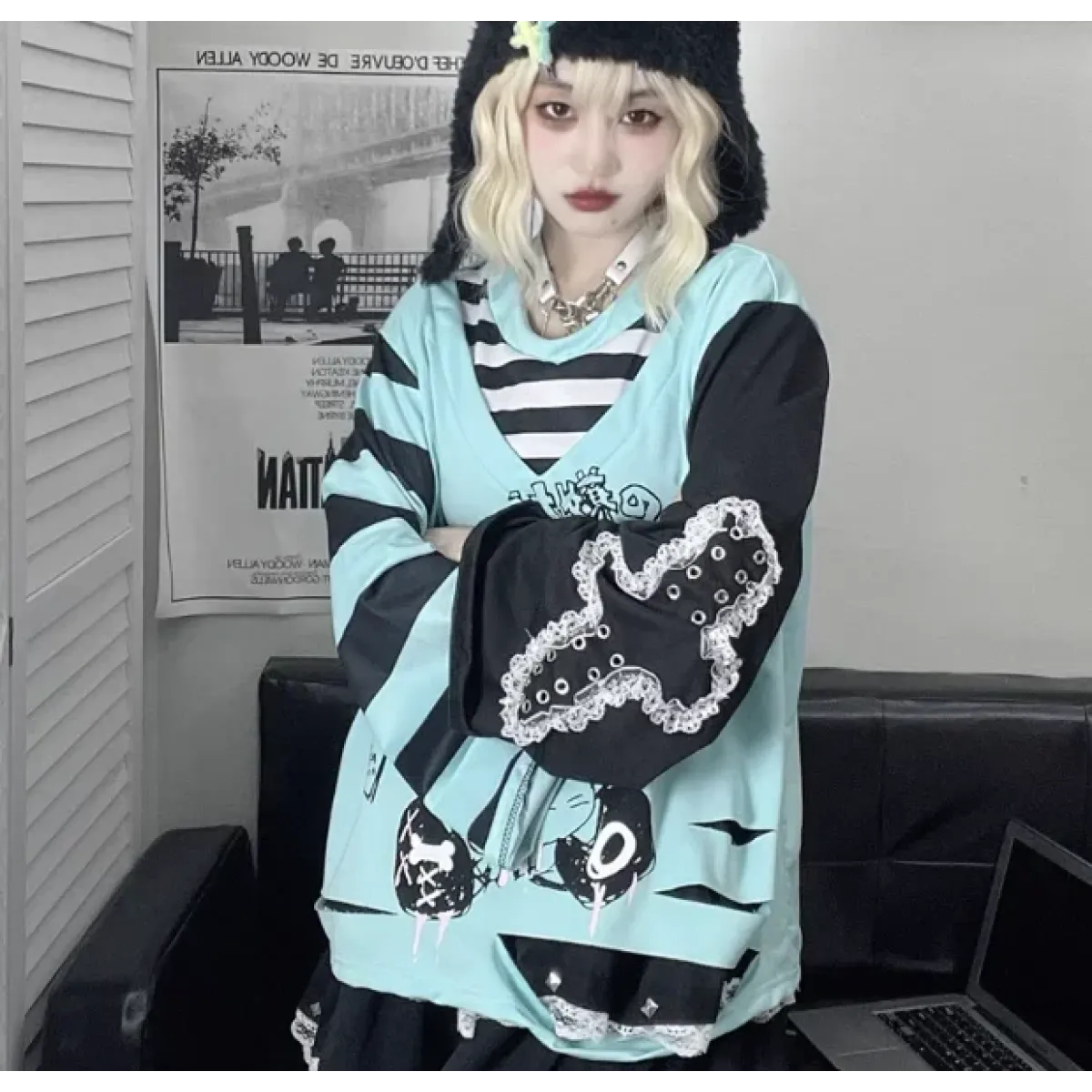 Y2K Japanese Cartoon T-Shirt – Loose Grunge Fairycore Kawaii Top