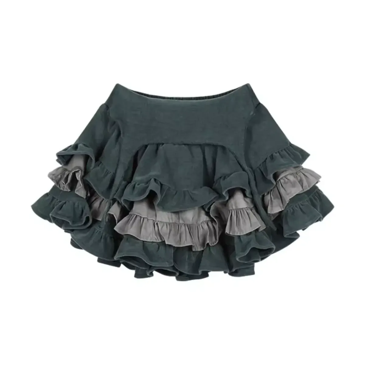 Y2K Kawaii Harajuku Two-Piece Set – Ruffle Skirt & Long Sleeve Top