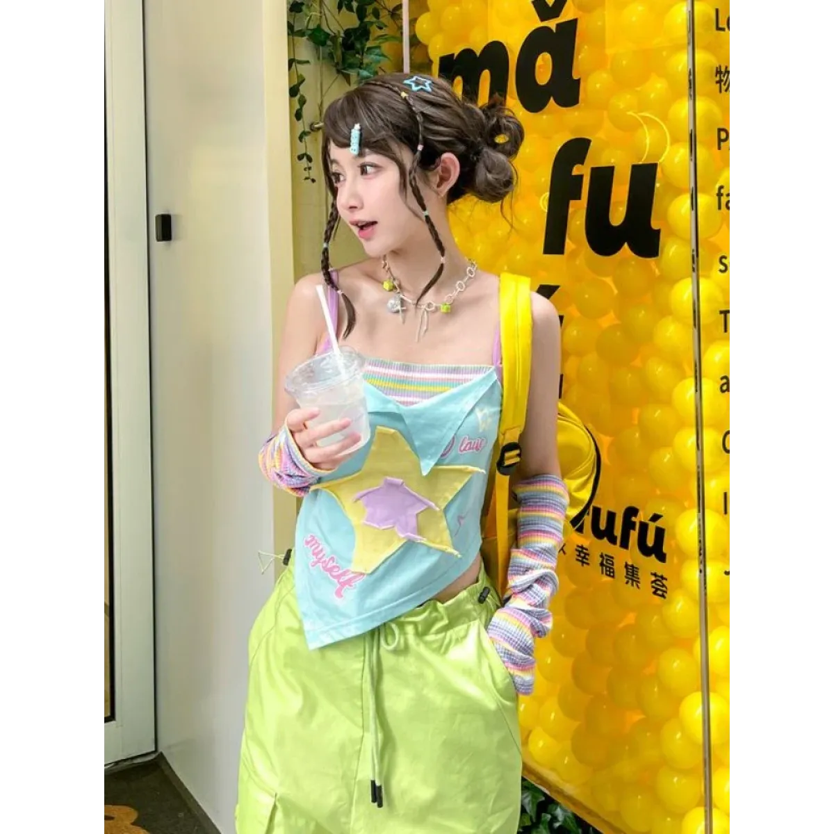 Y2K Patchwork Tees - Harajuku Kawaii Slim Tanks