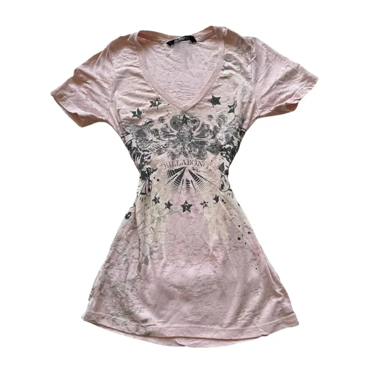 V-Neck Graphic Tee – Y2K Vintage Retro Streetwear