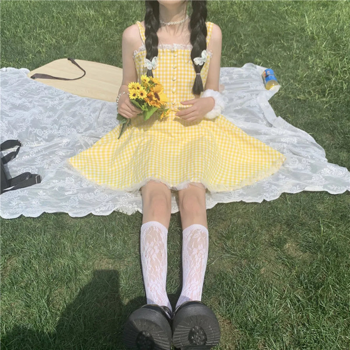 Yellow Plaid Fairy Tale Dress