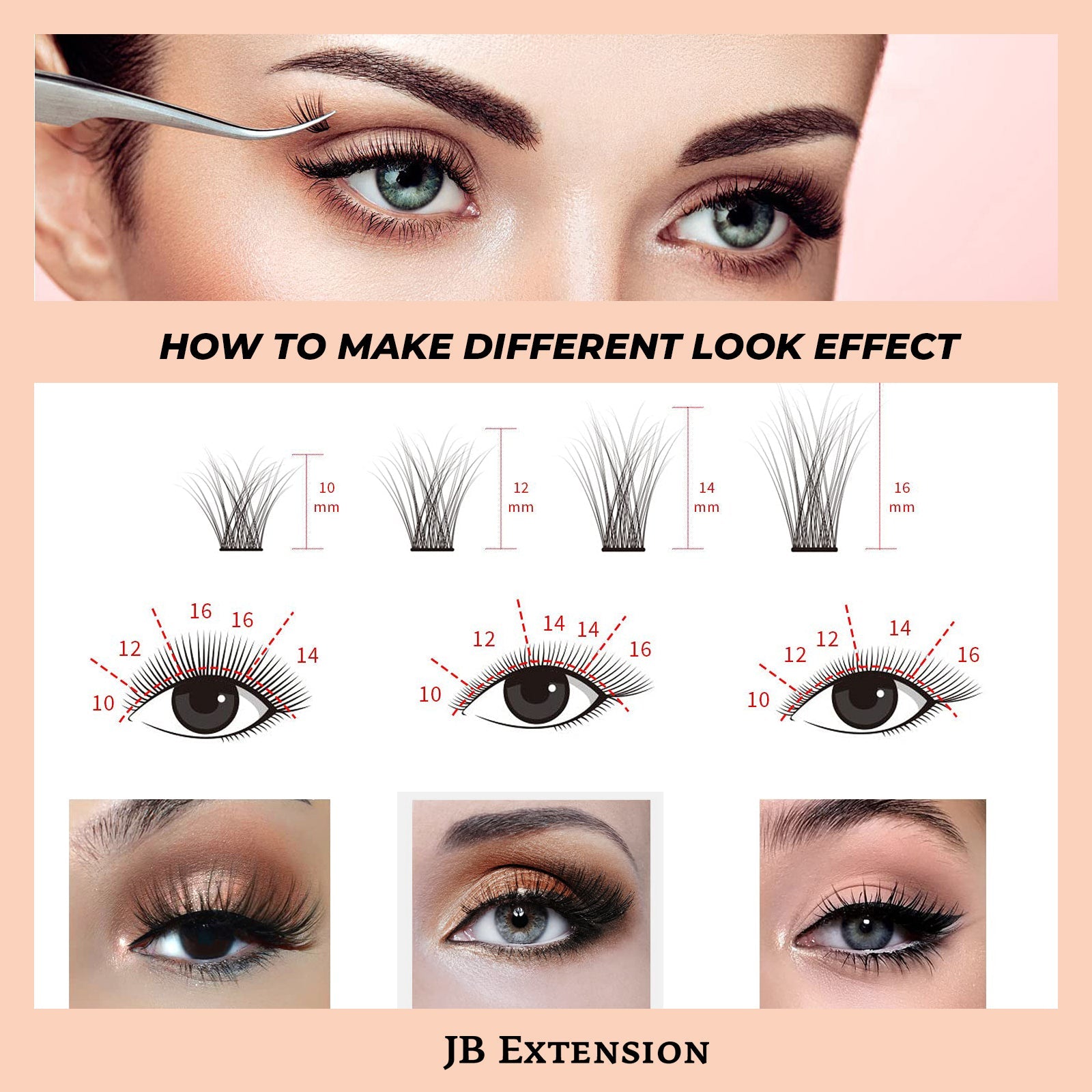 JBextension DIY Cluster Lashes 72 Clusters Lashes NO GLUE Included¡¾Moonlit Majesty-Lash¡¿