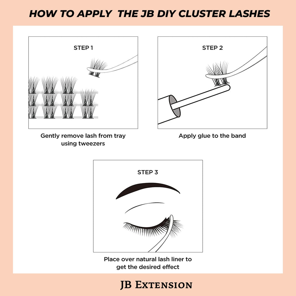 JBextension DIY Cluster Lashes 72 Clusters Lashes NO GLUE Included¡¾Moonlit Majesty-Lash¡¿