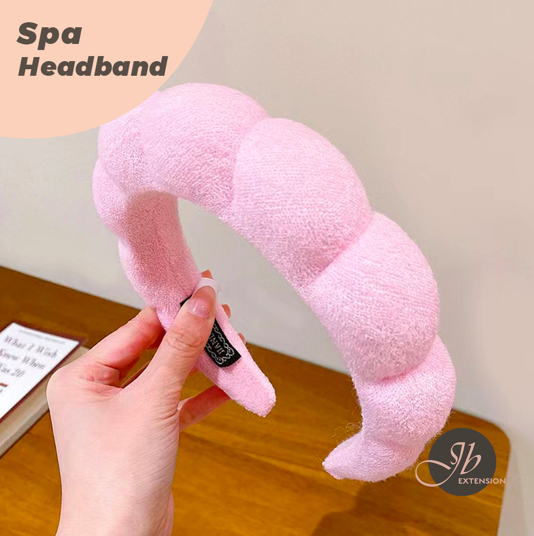 JBextension Spa headbands 2pcs for women-girls, Makeup sponge headband, Non slip face wash, skincare-Padded soft thick terry cloth hair band accessory