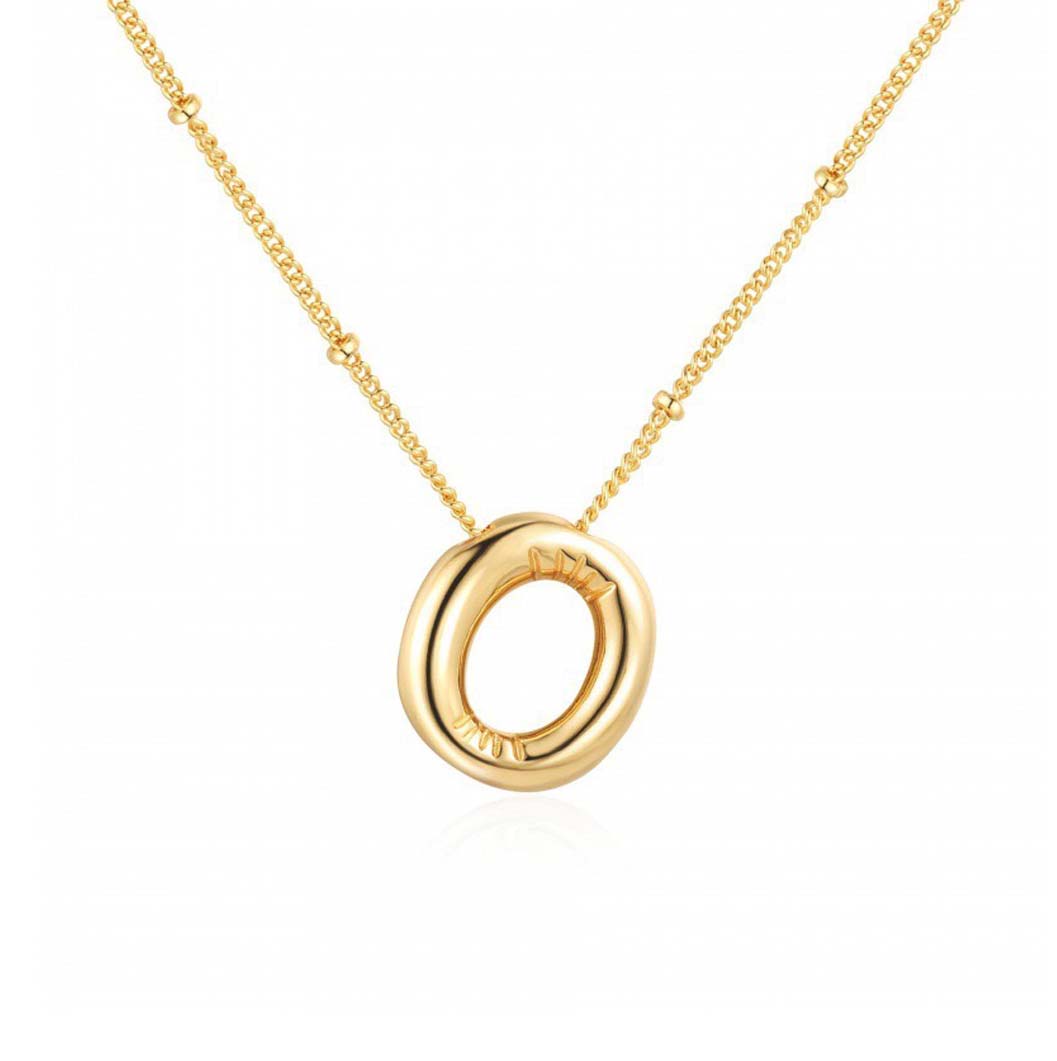 JBextension Golden Color Bubble Letter Necklace for Women,  Balloon Initial Letter Pendant Necklace Dainty Charm Initial Necklaces for Women Trendy Chunky Custom Name Necklace Gold Color Necklaces for Women