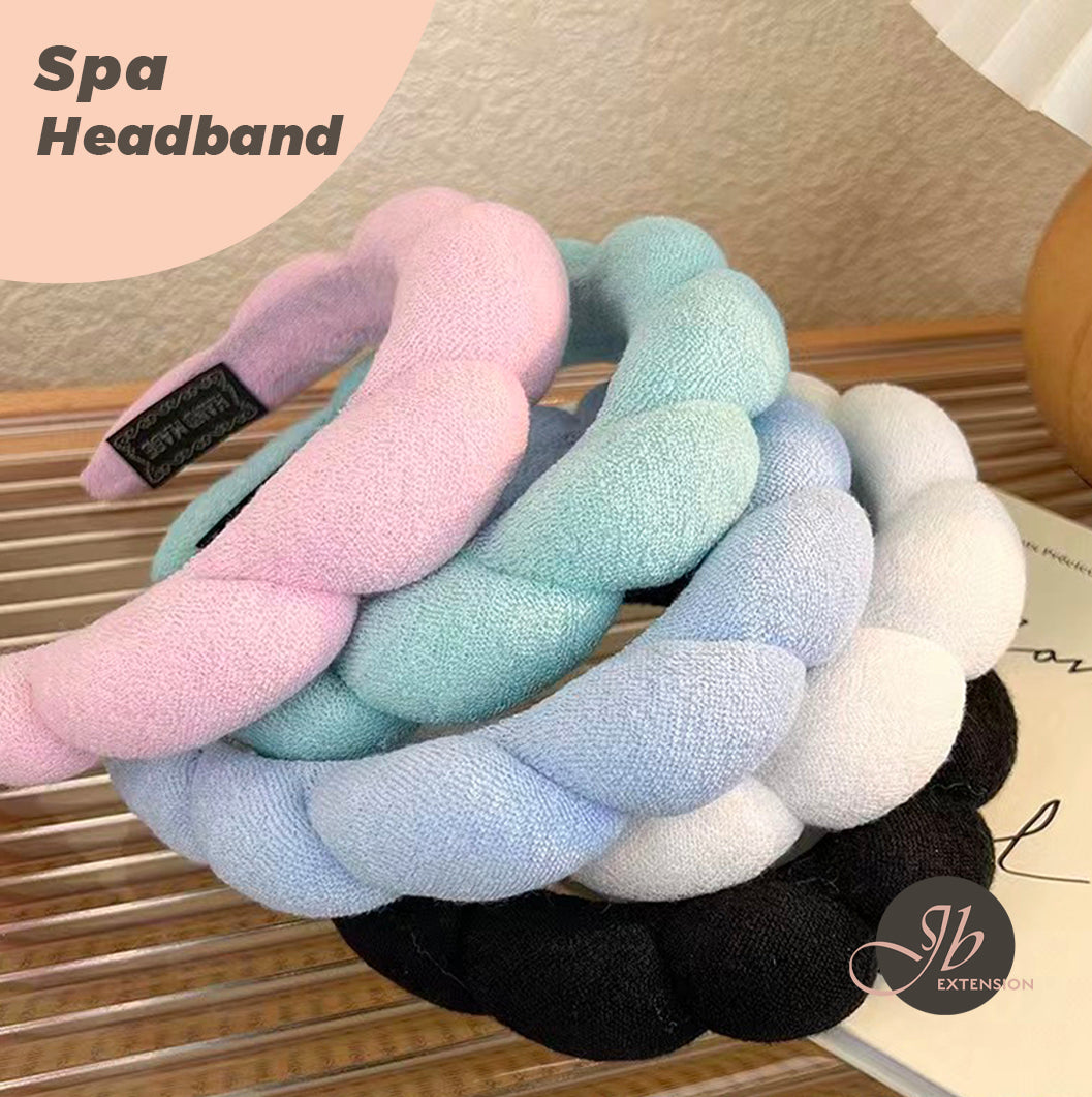 JBextension Spa headbands 2pcs for women-girls, Makeup sponge headband, Non slip face wash, skincare-Padded soft thick terry cloth hair band accessory