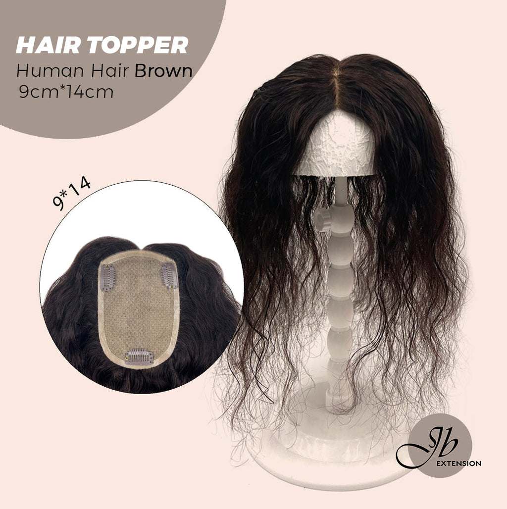 JBEXTENSION 10 Inches Natural Black Brown HUMAN HAIR WAVE TOPPER 9*14