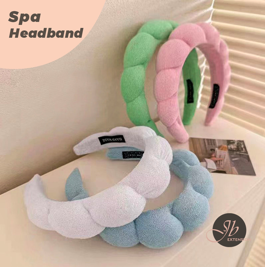 JBextension Spa headbands 2pcs for women-girls, Makeup sponge headband, Non slip face wash, skincare-Padded soft thick terry cloth hair band accessory