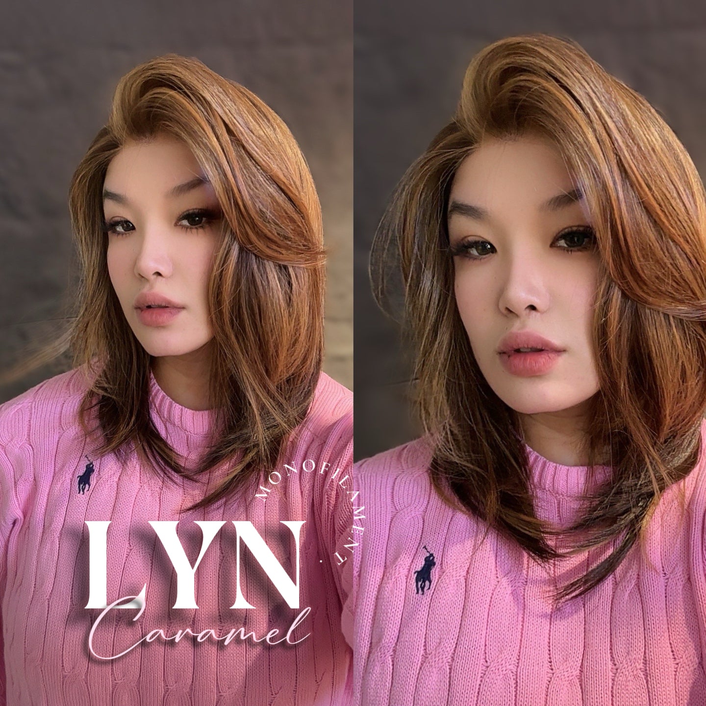 [PRE-ORDER] HOT OF SEASON - 17 Inches Caramel Partial Mono Lace Glueless Wig LYN MONO CARAMEL【BENDY EAR TABS】