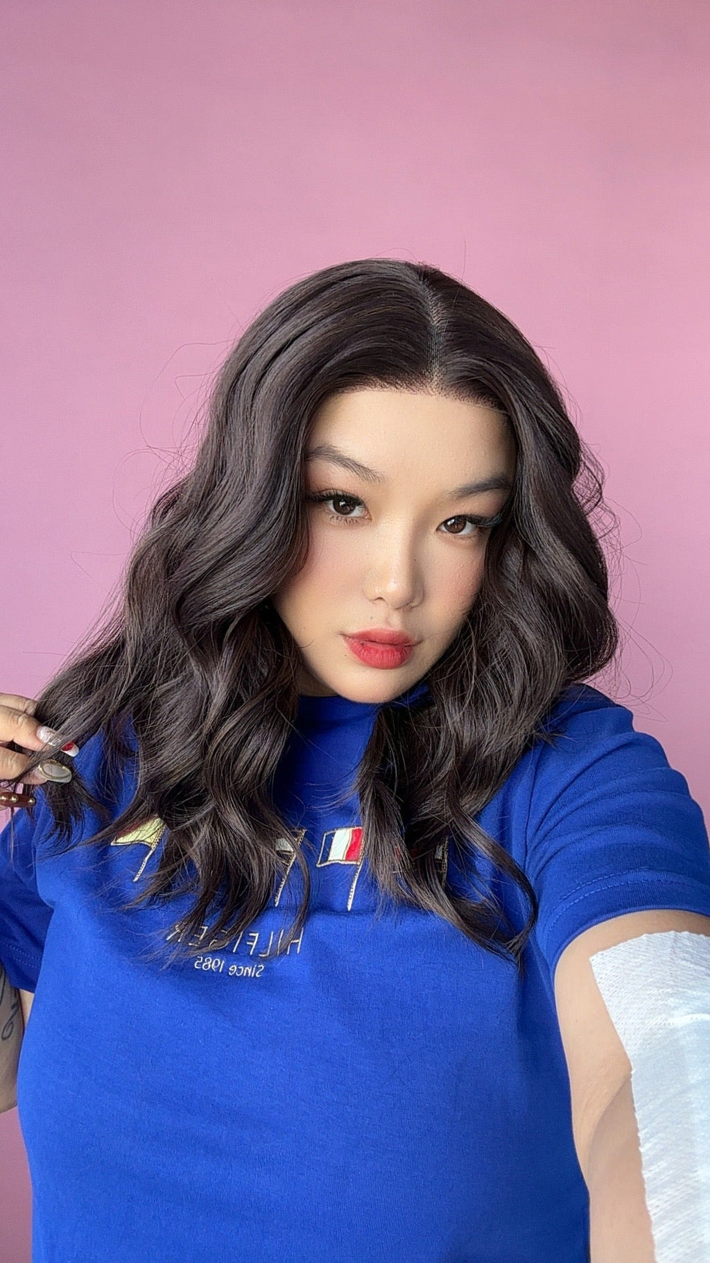 JBEXTENSION 16 Inches Dark Brown Women Pre-Cut Frontlace Glueless Wig SUSIE