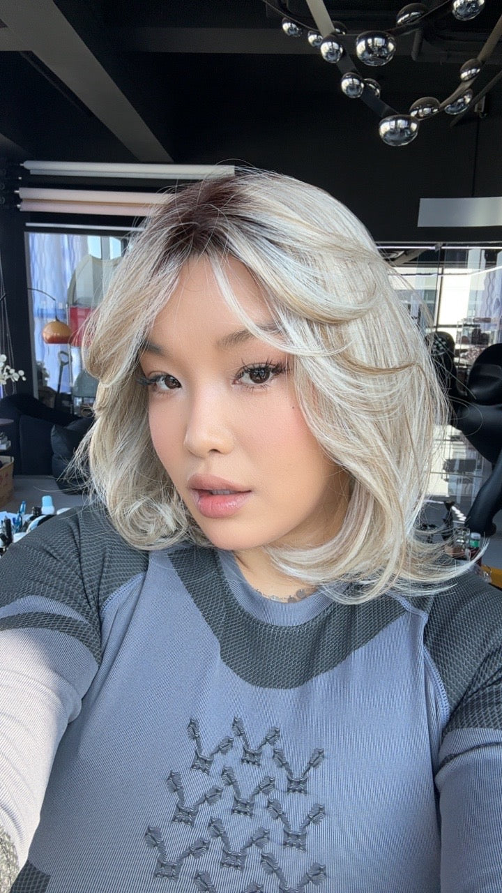 [PRE-ORDER] JBEXTENSION 15 Inches Mix Blonde Pre-Cut T Part Snowflake Lace Frontlace Glueless Wig KATHLEEN【BENDY EAR TABS】