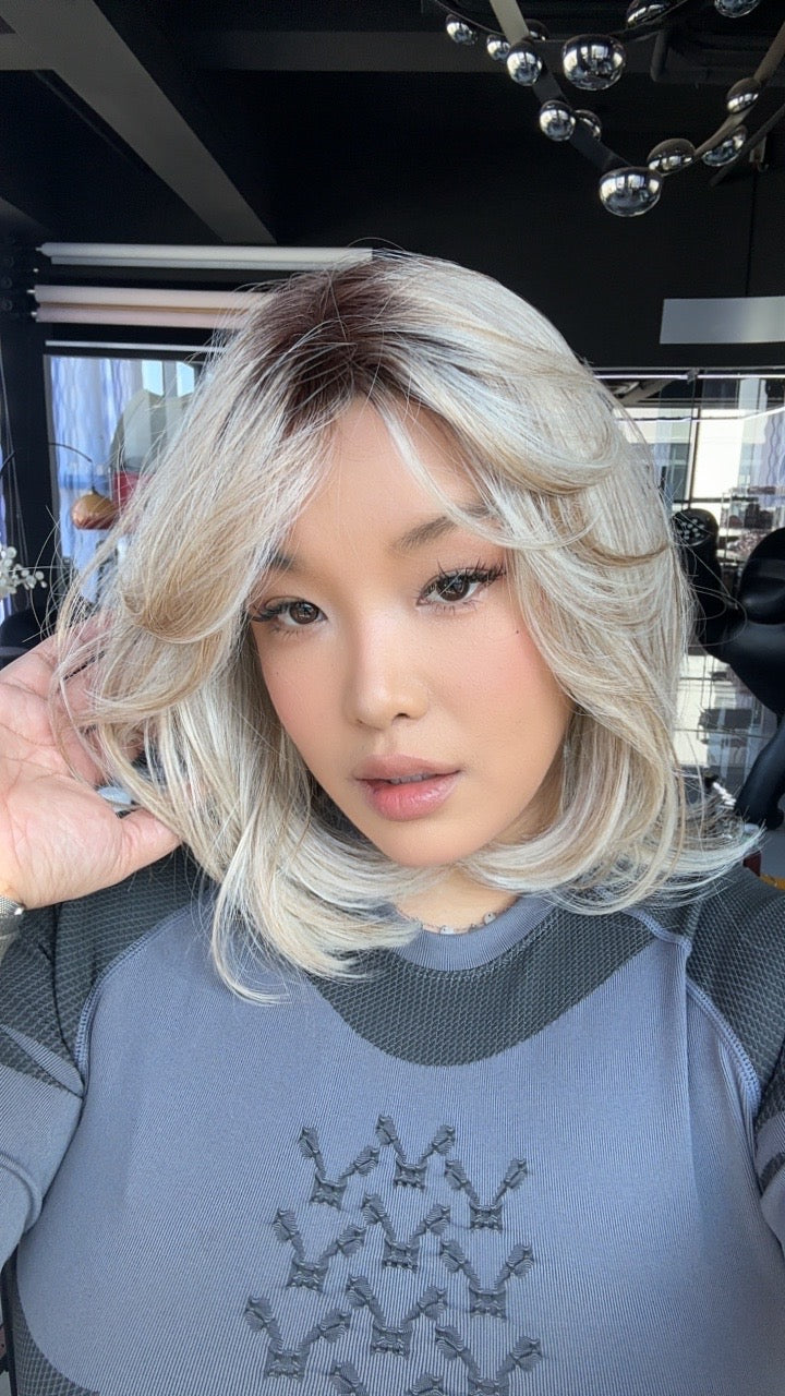 [PRE-ORDER] JBEXTENSION 15 Inches Mix Blonde Pre-Cut T Part Snowflake Lace Frontlace Glueless Wig KATHLEEN【BENDY EAR TABS】