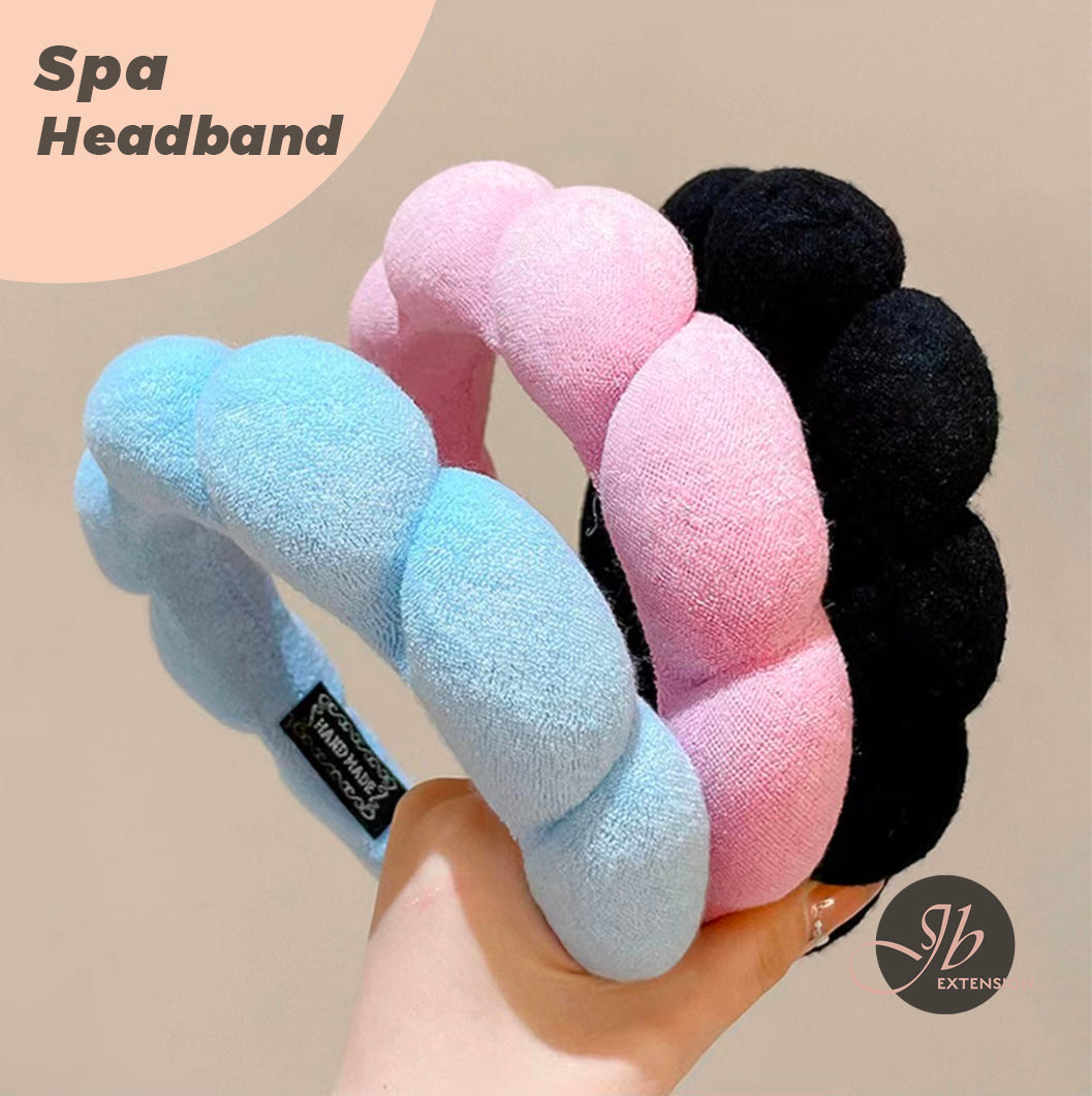 JBextension Spa headbands 2pcs for women-girls, Makeup sponge headband, Non slip face wash, skincare-Padded soft thick terry cloth hair band accessory