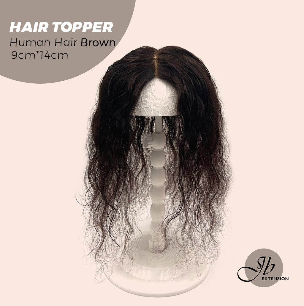 JBEXTENSION 10 Inches Natural Black Brown HUMAN HAIR WAVE TOPPER 9*14