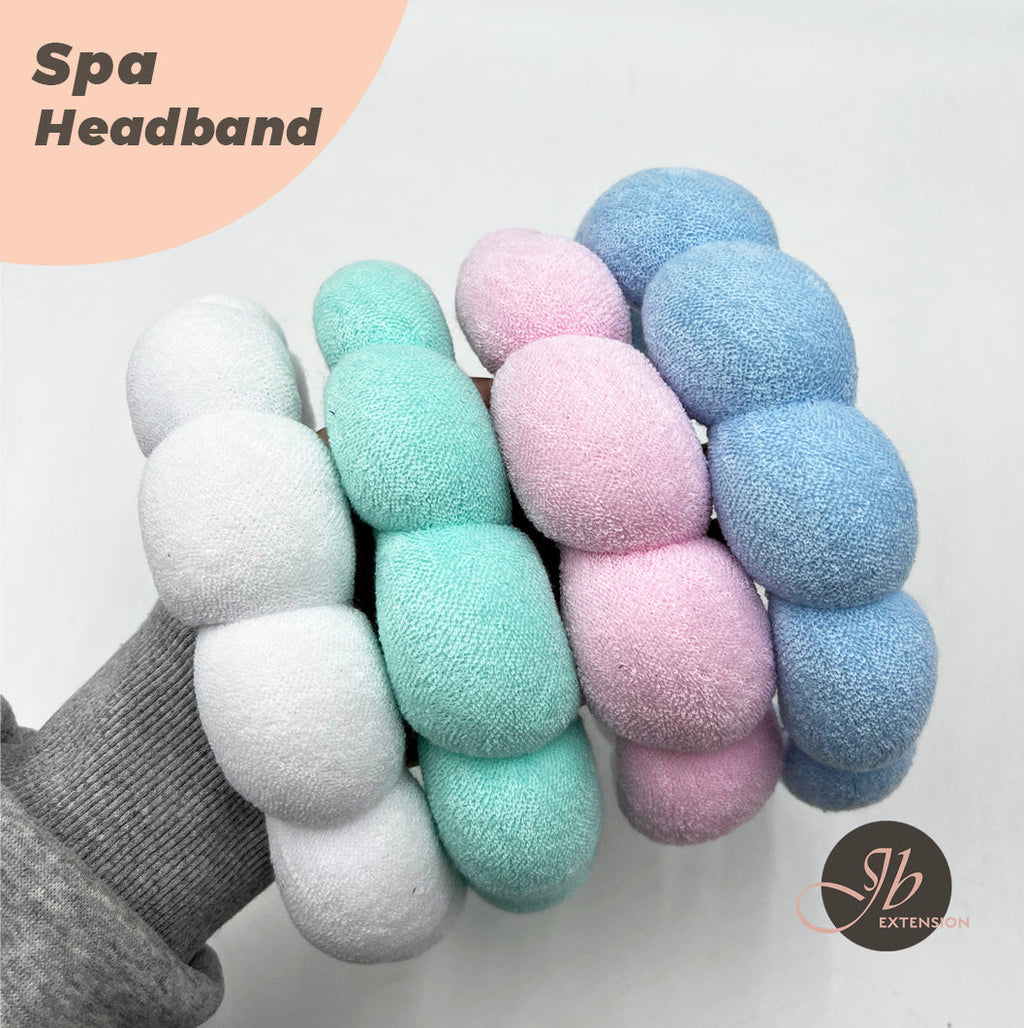JBextension Spa headbands 2pcs for women-girls, Makeup sponge headband, Non slip face wash, skincare-Padded soft thick terry cloth hair band accessory
