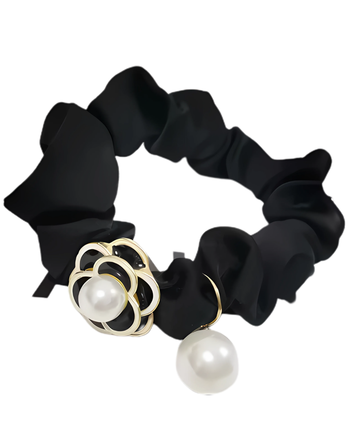 Camellia Pearl Scrunchie