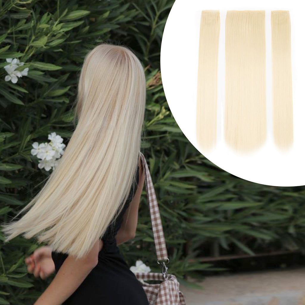 JBEXTENSION 3 PCS Hair Extension Clip Hair Extensions for Women Long Soft straight Clip  Extensions Synthetic Double Weft Hair Full Head 24 Inch